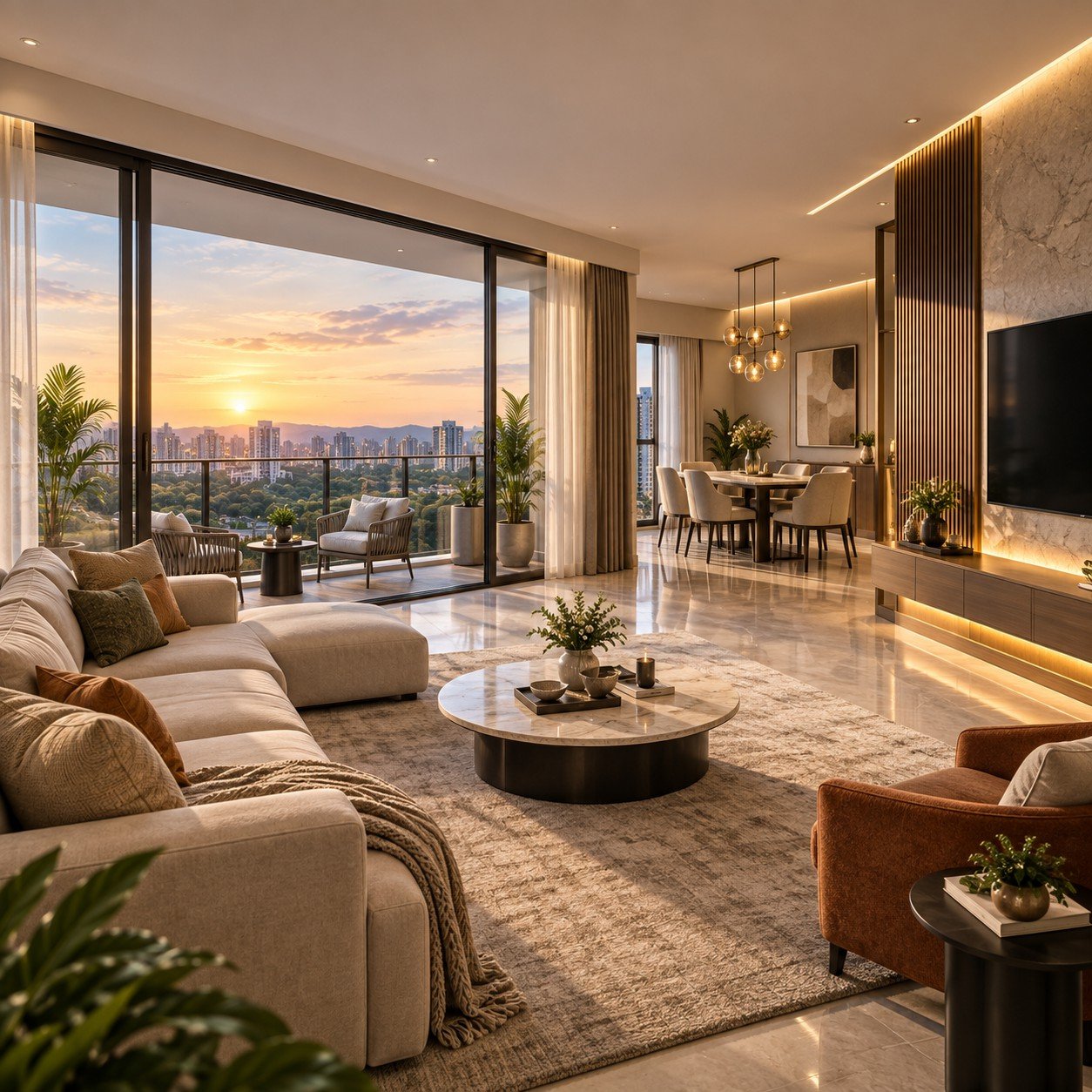Arvind Goregaon West living and dining area